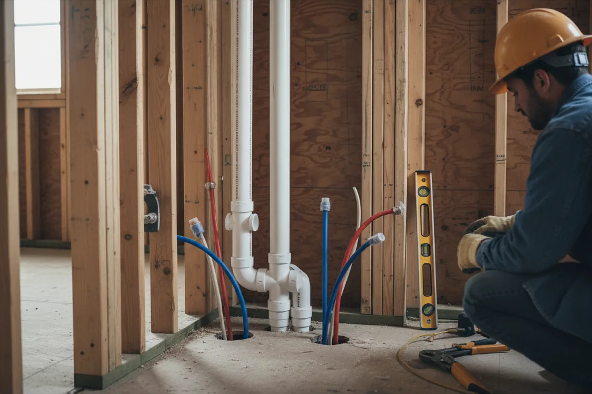 Drain and supply rough-in during Drain Cleaning in Lake Mary
